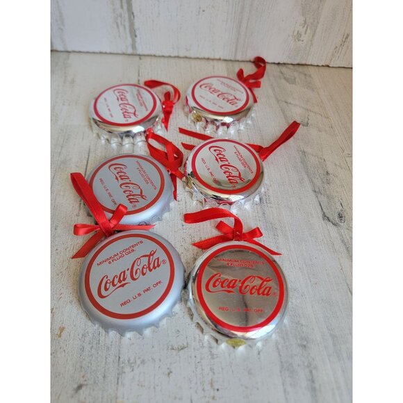Trim a tree coke bottle caps coca cola Santa Claus ornament Xmas vintage set - Picture 8 of 9